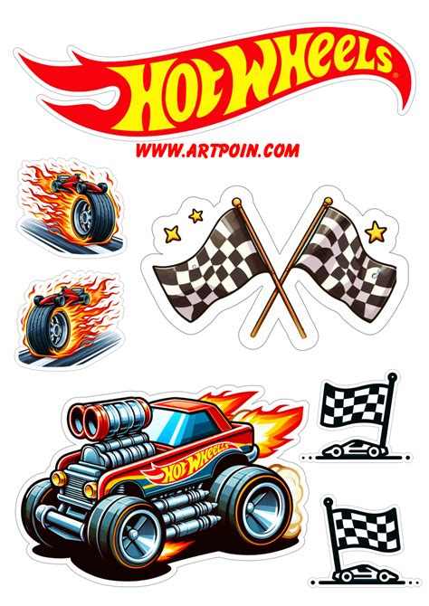 Topo de bolo aniversário infantil Hot Wheels festa infantil carros de corrida pronto para