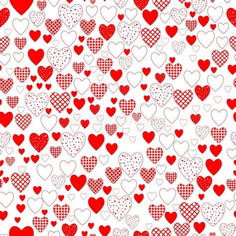 Simple Cute Seamless Pattern With Hearts For Packaging And Fabric Flat