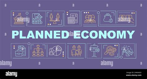 planned economy word concepts purple banner stock vector image art