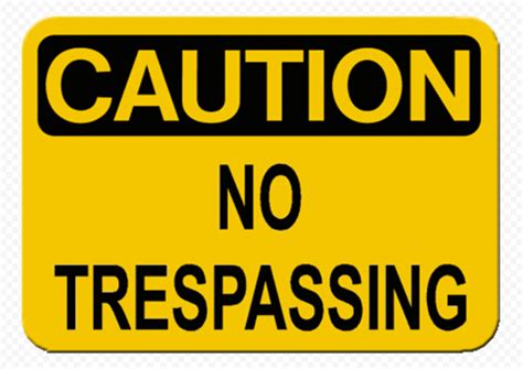 No Trespassing Caution Yellow Sign Citypng