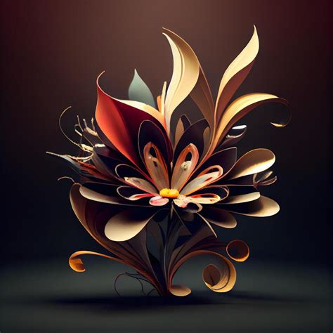 abstract fractal flower on a dark background, digital artwork for ...