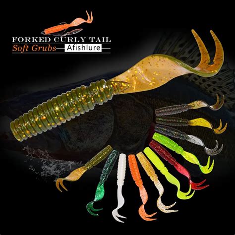 Pcs Lot Afishlure Forked Tail Soft Worm Mm G Double Curly Tail