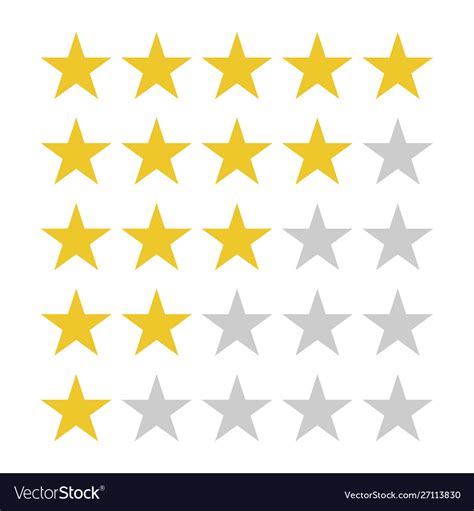 Star Rating Symbols With 5 Royalty Free Vector Image