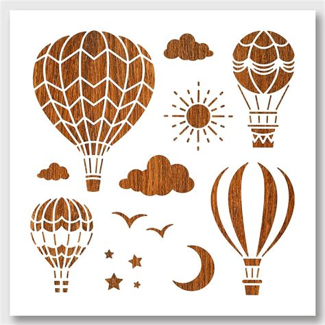 Hot Air Balloon Stencil Printable Heart Shaped Hot Air Balloon Pumpkin