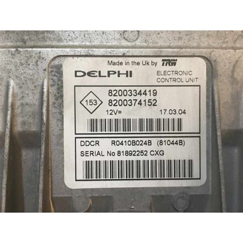 Engine Ecu Delphi Ddcr R B B Renault Megane Ii Dci