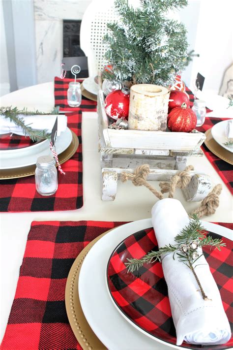 Buffalo Check Christmas Tablescape 2 Bees In A Pod