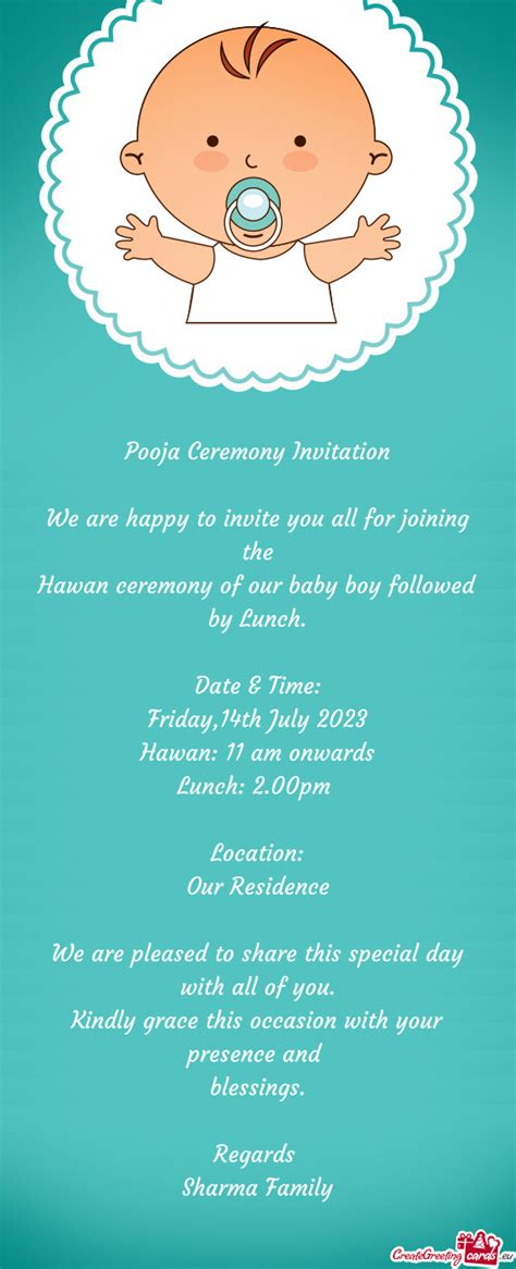 Pooja Ceremony Invitation Free Cards