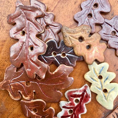 Ceramic Buttons Leafy Autumn Wiltshire Ceramic Studio