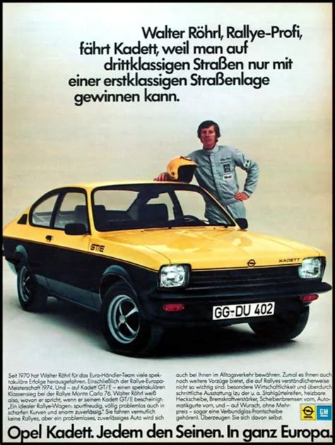 Opel Kadett C Coupe Gt E Original Advertisement From With Walter