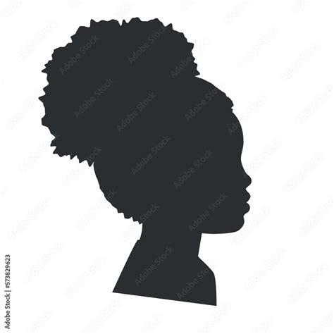 Silhouette Of Afro Child Face Outlines Baby In Profile Vector