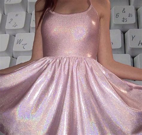 Five Stars Pink Metallic Glitter Vinyl Skater Dress American Apparel Aesthetic Outfits