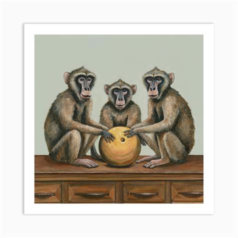 Bowling Baboons Banquet Print Art And Wall Art Art Print By