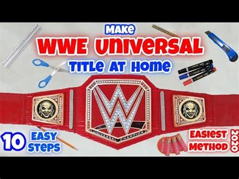 How to make wwe universal championship belt at home tutorial step by ...