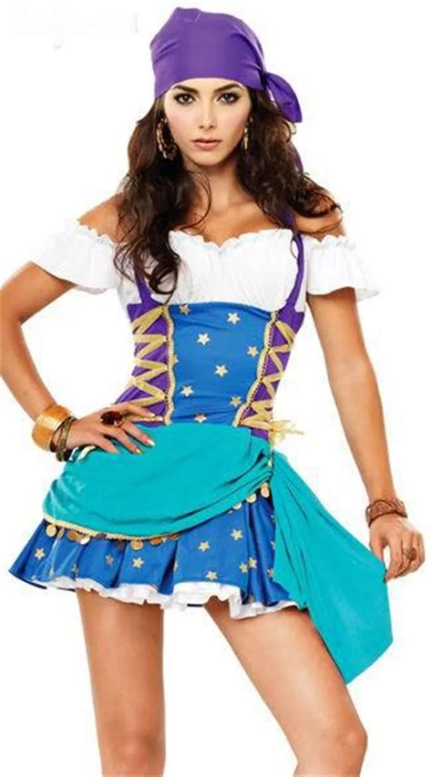 COULHUNT 2017 Gypsy Girls Cosplay Costume Pirate Gypsy Play Costume ...