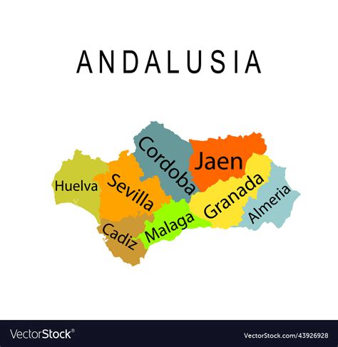 Andalusia Map Silhouette Royalty Free Vector Image