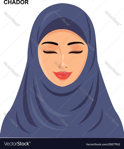 Chador Headgear Arabic Muslim Woman Royalty Free Vector