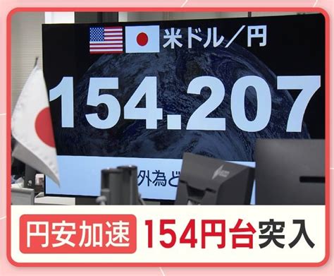 1ドル154円台 円安加速で明暗 ライブドアニュース