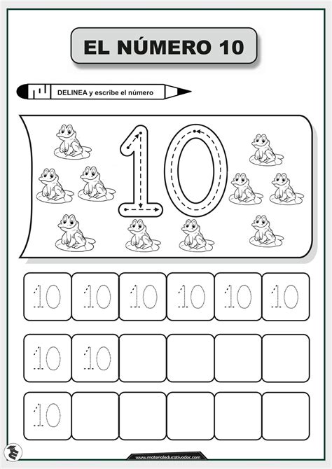 Cuadernillo De Trazos Y Escritura De Los Números Del 1 Al 10