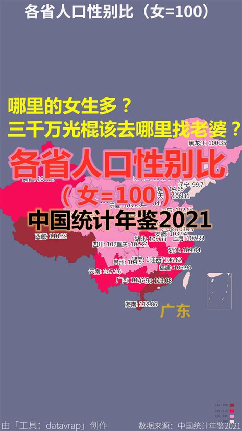 哪里的女生多？三千万光棍该去哪里找老婆？各省人口性别比 中国统计年鉴2021 知乎