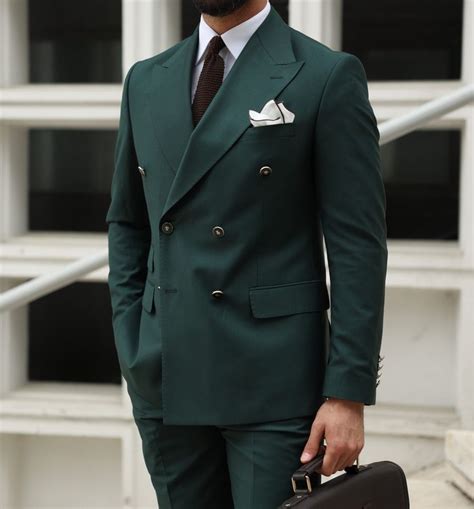 Forest Green Double Breasted Men S Suit