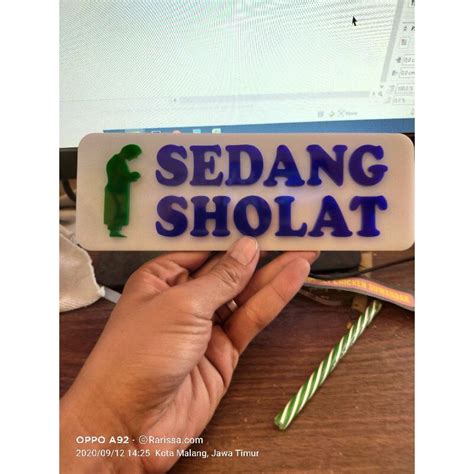 Jual Papan Nama Signboard Orang Sedang Sholat Timbul Shopee Indonesia