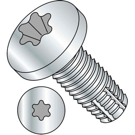 516 18x1 Six Lobe Pan Thread Cutting Screw Type F Fully Threaded Zinc Bake Pkg Of 1250