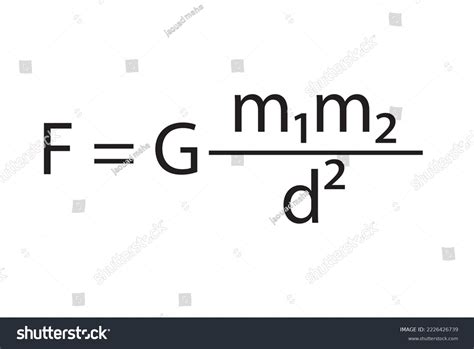 Universal Law Gravitation Equation Formula Gravitational Stock Vector Royalty Free 2226426739