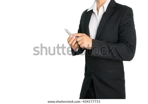 Businessman Using Mobile Phone On Isolated Stock Photo 434577715