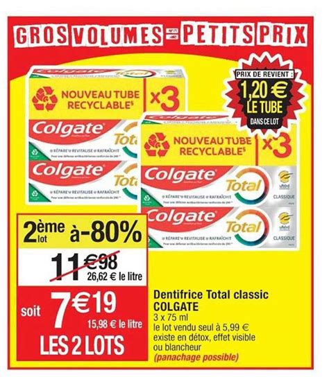 Promo Dentifrice Total Classic Colgate Chez Cora ICatalogue Fr