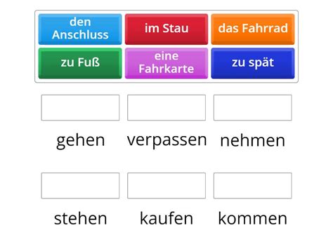 A2 2 Verkehr Wortschatz Match Up