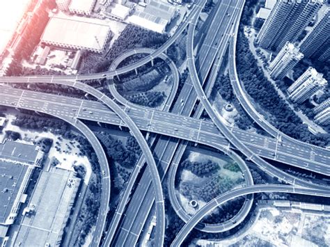 aerial view  freeway viaduct stock photo  image  air