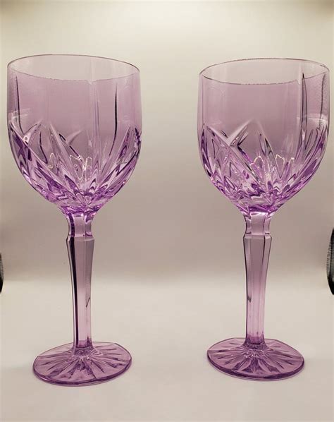 Waterford Crystal Purple Water Goblets Set Of 2 Etsy