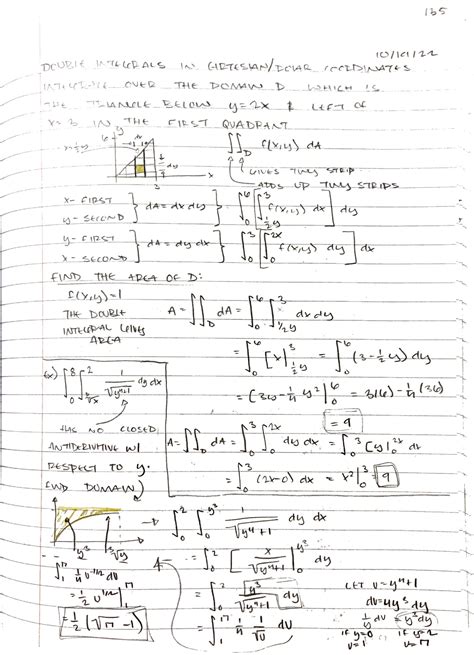 Double Integrals In Cartesian Polar Math Studocu