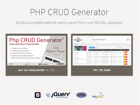 Php Crud Bootstrap Dashboard Generator Phpcg