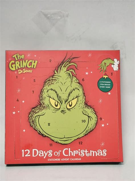 The Grinch Stationery Advent Calendar Dr Seuss 12 Days Of Christmas