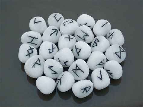 Buy Runes Milky White Rune Stones Set Crystal Runes Viking Elder