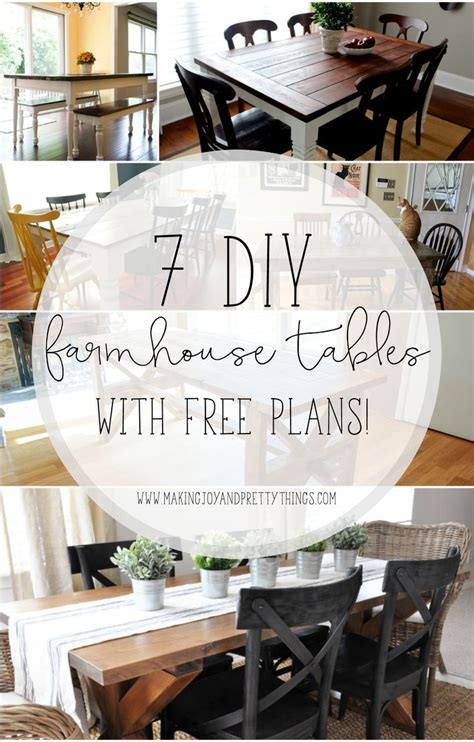 15 Diy Farmhouse Table Plans Making Joy And Pretty Things Diy Dining Room Table Farmhouse