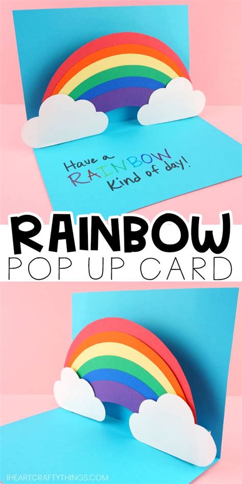 How To Make An Easy Pop Up Rainbow Card Rainbow Card Pop Up Card