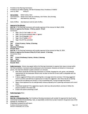 Fillable Online Providence City Planning Commission 1 Providence City