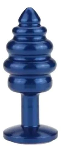 Plug anal de metal azul pequeña piedra de color espiral MercadoLibre