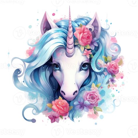 Cute Watercolor Unicorn Illustration 26791618 Png