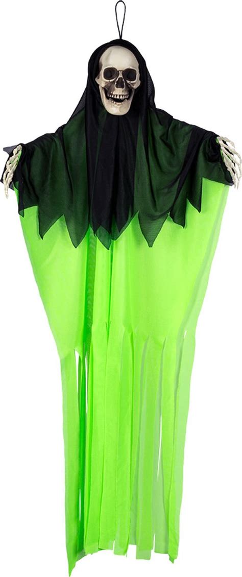 Boland Decoratie Schedelspook Neon Groen 90 Cm Groen Neon Horror