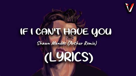 Shawn Mendes If I Cant Have You Lyrics Lyrics Video Arthur Remix