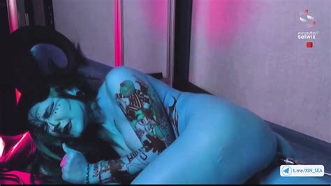 Tattooed Blue Slut With Huge Tits Gets Fucked Hard By Machine