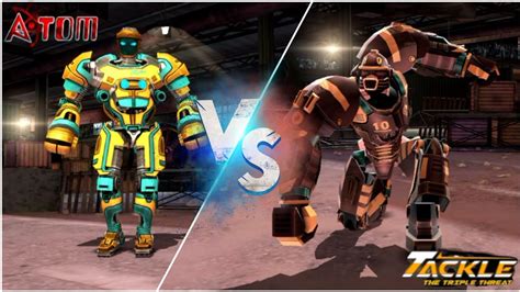 Real Steel Wrb Atom Vs Tackle Blacktop Dreadlord Aqua Bot Mode