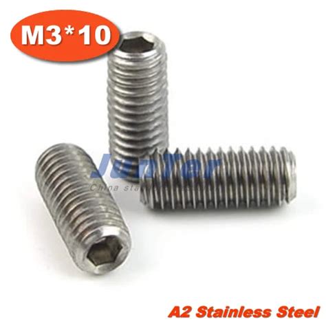 M4 X 6mm A2 Stainless Steel Flat Point Grub Hex Socket Set Screws