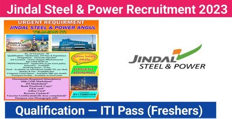 Jindal Steel And Power Recruitment 2023 Iti Jobs