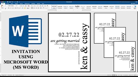 MINIMALIST BLACK WHITE How To Make WEDDING INVITATION In Microsoft