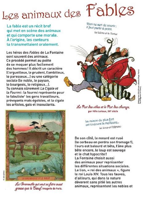 Fables Fables De La Fontaine Lecture Fle