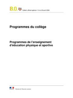 Programmes de lenseignement déducation physique et programmes de